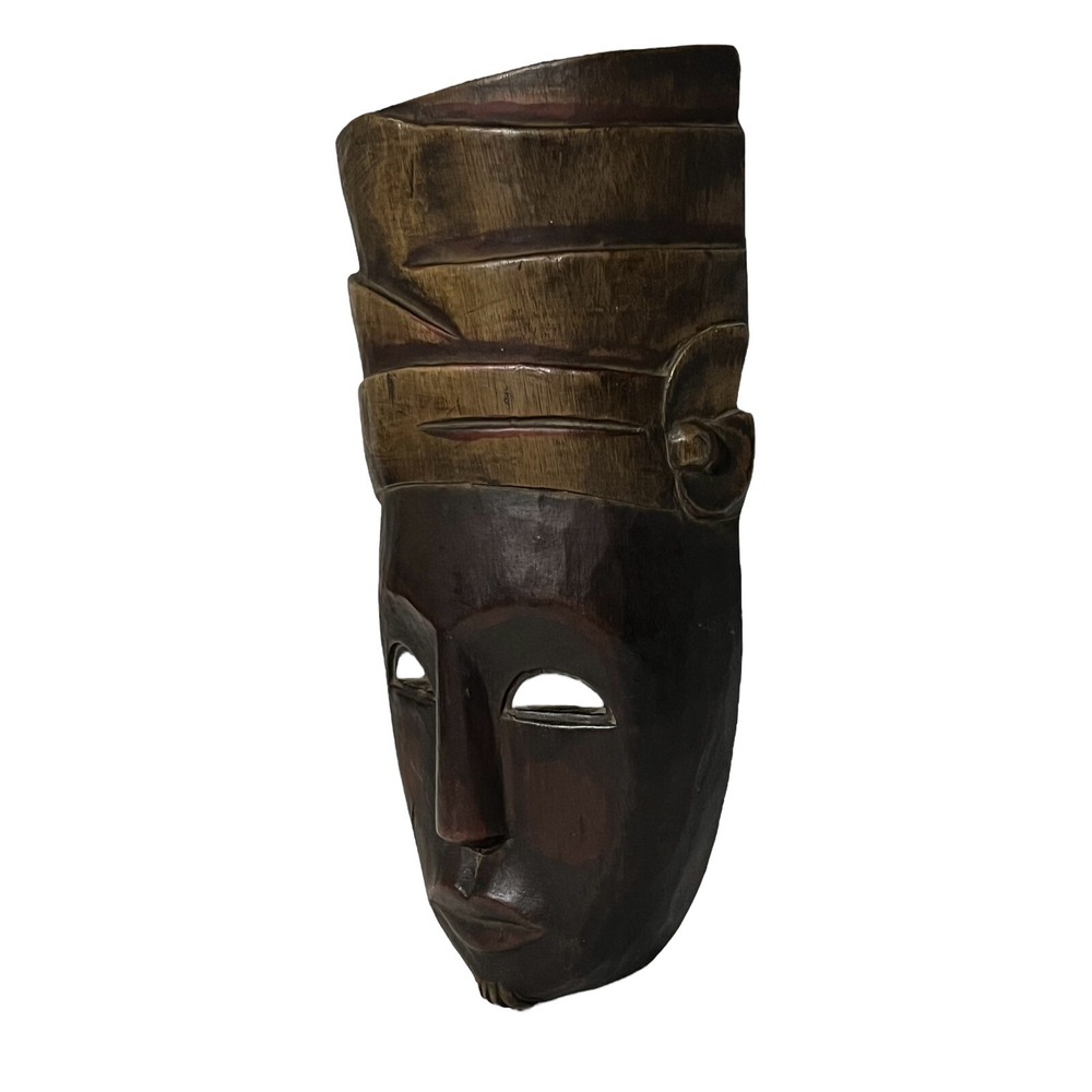 Pemangku Priest 13" Mask Hand Carved Wood Wall Folk Art Mangku Bali Indonesia - Picture 3 of 14
